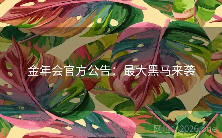 金年会官方公告：最大黑马来袭