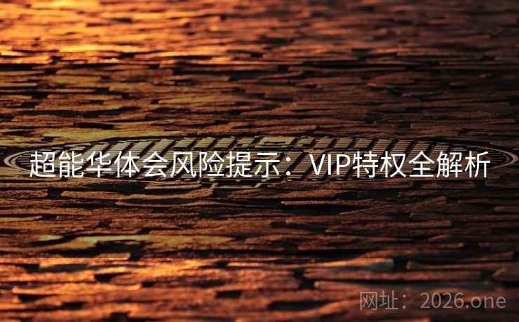 超能华体会风险提示：VIP特权全解析
