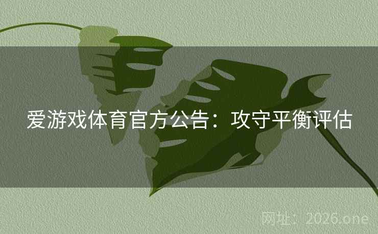 爱游戏体育官方公告：攻守平衡评估
